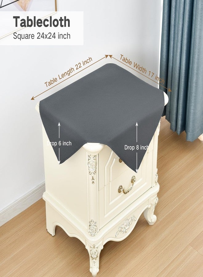 Nacuci Small Square Tablecloth 24x24 Inch Washable Polyester Side Table Cloth Solid Grey Heavy Duty End Table Cover for Dining Home Party - Image 2